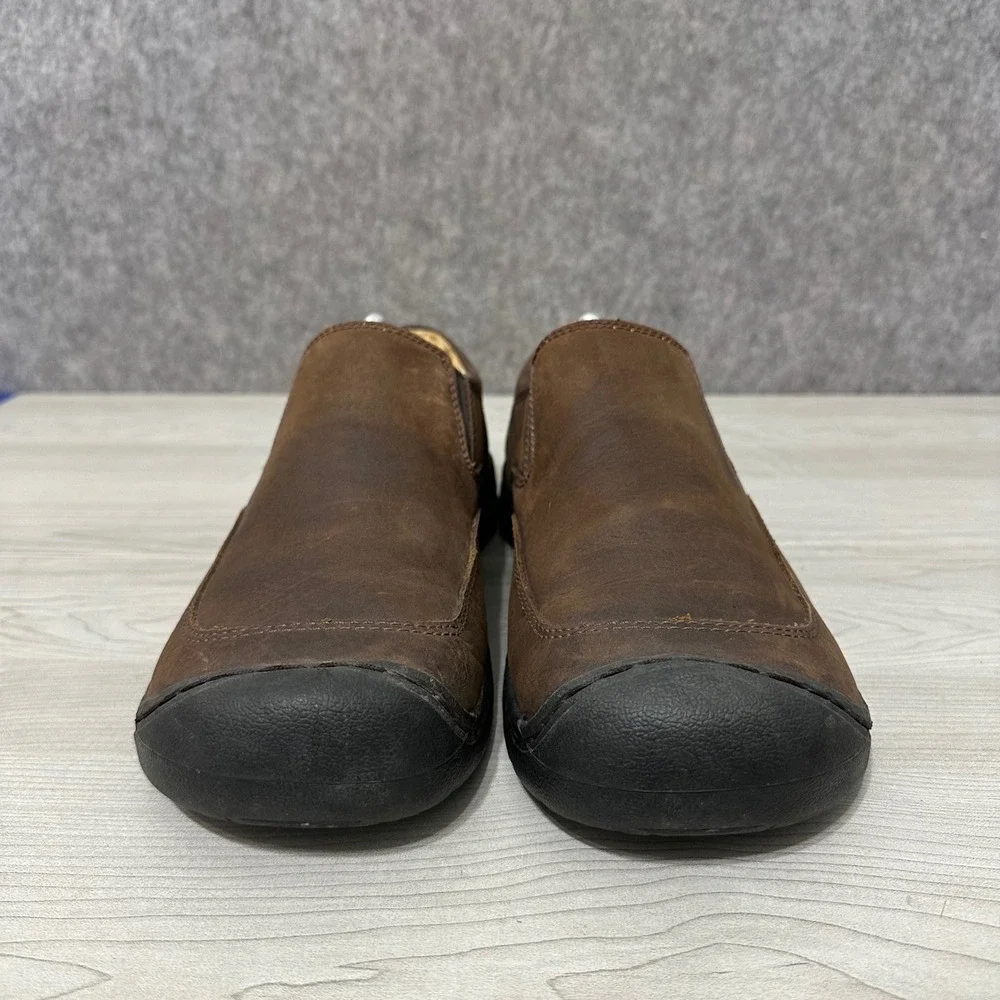KEEN Targhee III Slip-On Mens 11 Brown Leather Casual Hiking Walking Shoes